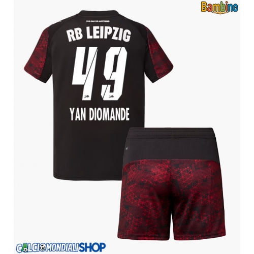 Maglie da calcio RB Leipzig Yan Diomande #49 Terza Maglia Bambino 2025-26 Manica Corta + Pantaloni corti)